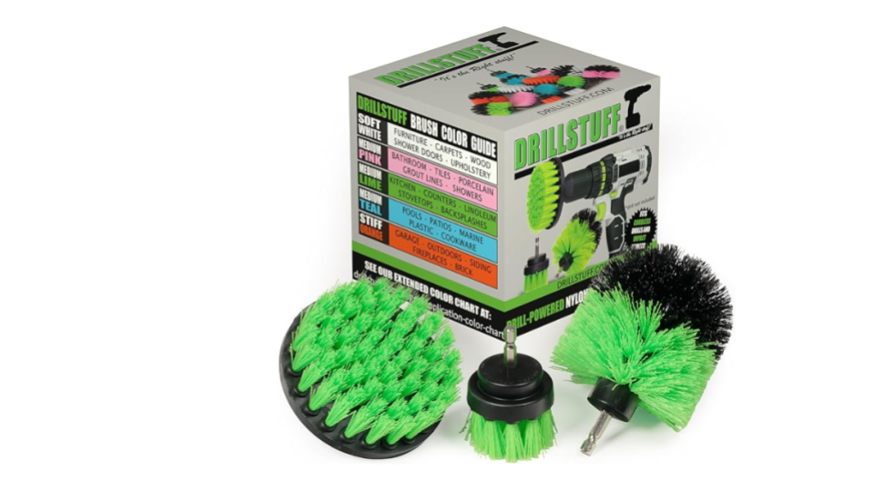 Drillstuff Lime Green Kitchen Cleaning power brush kit